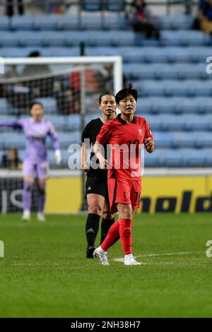 CBS Arena, Coventry, UK. 19th Feb, 2023. Arnold Clark Cup Football, Belgium versus Korea Republic; Ji So-yun of Korea Republic Credit: Action Plus Sports/Alamy Live News Stock Photo