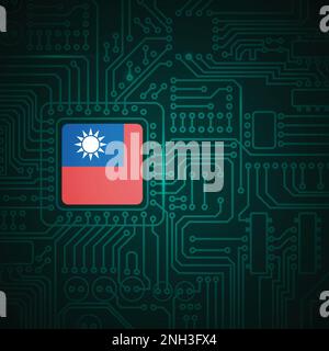 Electric circuit Taiwan background Stock Vector