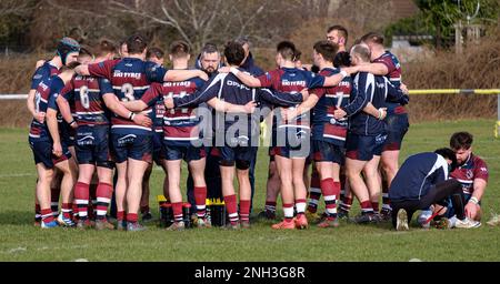 Old Patesians RFC vs Widden Old Boys RFC Rugby Union match Stock Photo