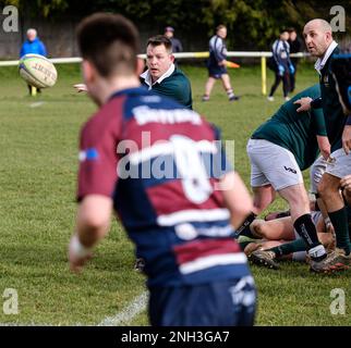 Old Patesians RFC vs Widden Old Boys RFC Rugby Union match Stock Photo