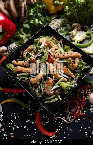 recipe meal korean food squid wheat sprouts veggie Stock Photo