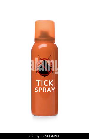Tick spray isolated on white. Insect repellent Stock Photo - Alamy