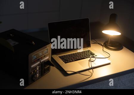 portable charging station charges gadgets Stock Photo