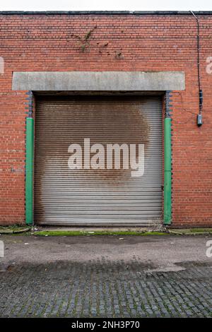 Entrance door to Liverpool Dockland warehouse, UK Stock Photo