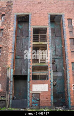 Loading bays to Liverpool docklands warehouse, UK Stock Photo