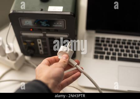 portable charging station charges gadgets Stock Photo