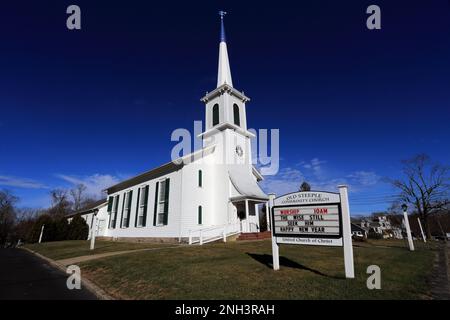 Old Steeple Community Church of Christ Stock Photo