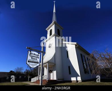 Old Steeple Community Church Aquebogue Long Island New York Stock Photo