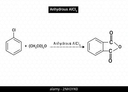 Anhydrous AlCl3 is used as a catalyst because it acts as a Lewis acid which can accept electron by forming intermediates Stock Vector