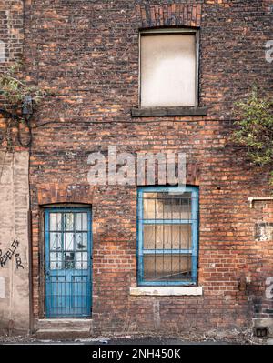Façade view of Old Mill building in Manchester, UK Stock Photo