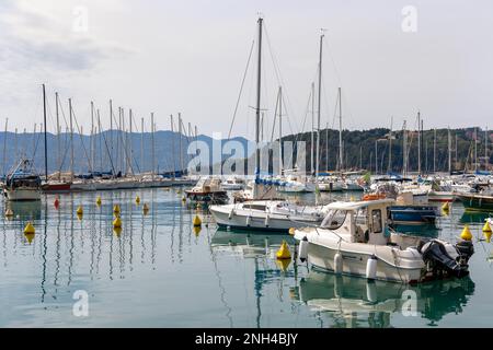 LERICI, LIGURIA/ITALY - APRIL 21 : Boats in the harbour in Lerici in Liguria Italy on April 21, 2019 Stock Photo