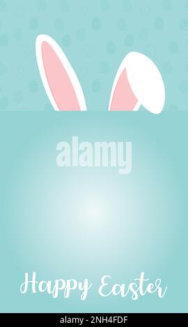 Vertical easter card with rabbit ears and copy space Stock Vector