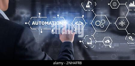 Automation Concept Innovation. Improving Productivity Solutions for your business Stock Photo