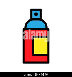 Spray bottle icon line isolated on white background. Black flat thin icon on modern outline style. Linear symbol and editable stroke. Simple and pixel Stock Vector