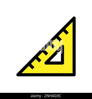 Education ruler icon line isolated on white background. Black flat thin icon on modern outline style. Linear symbol and editable stroke. Simple and pi Stock Vector