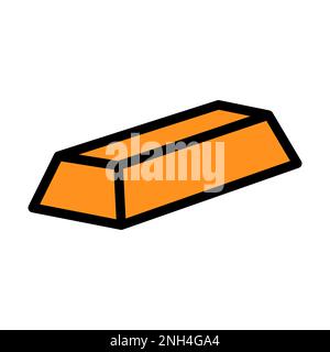 Ingot line icon isolated on white background. Black flat thin icon on modern outline style. Linear symbol and editable stroke. Simple and pixel perfec Stock Vector