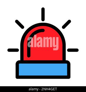 Flasher icon line isolated on white background. Black flat thin icon on modern outline style. Linear symbol and editable stroke. Simple and pixel perf Stock Vector