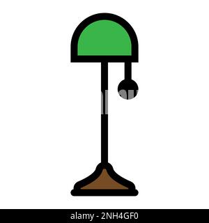 Interior lamp icon line isolated on white background. Black flat thin icon on modern outline style. Linear symbol and editable stroke. Simple and pixe Stock Vector