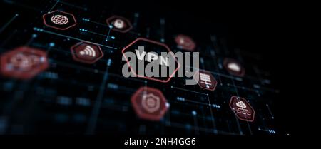 VPN network security internet privacy encryption concept. Abstract Background Stock Photo