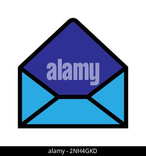 Open mail icon line isolated on white background. Black flat thin icon on modern outline style. Linear symbol and editable stroke. Simple and pixel pe Stock Vector