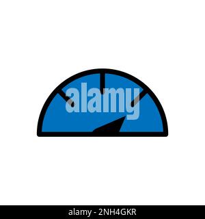 Speedometer icon line isolated on white background. Black flat thin icon on modern outline style. Linear symbol and editable stroke. Simple and pixel Stock Vector