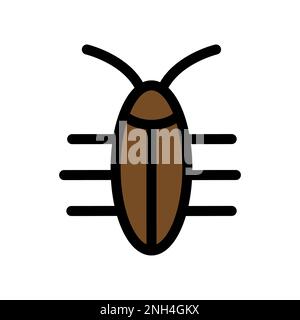 Bug icon line isolated on white background. Black flat thin icon on modern outline style. Linear symbol and editable stroke. Simple and pixel perfect Stock Vector
