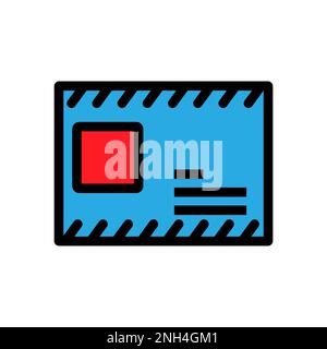 Air mail icon line isolated on white background. Black flat thin icon on modern outline style. Linear symbol and editable stroke. Simple and pixel per Stock Vector