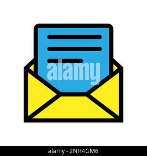Mail content icon line isolated on white background. Black flat thin icon on modern outline style. Linear symbol and editable stroke. Simple and pixel Stock Vector