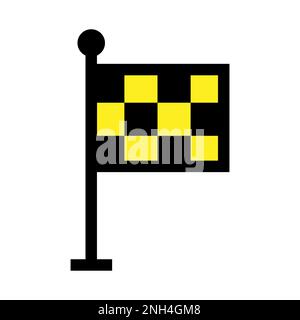 Finish flag icon line isolated on white background. Black flat thin icon on modern outline style. Linear symbol and editable stroke. Simple and pixel Stock Vector