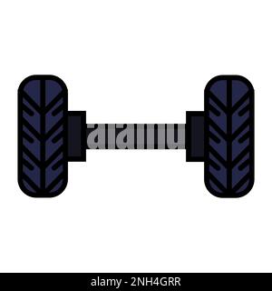Car wheel icon line isolated on white background. Black flat thin icon on modern outline style. Linear symbol and editable stroke. Simple and pixel pe Stock Vector