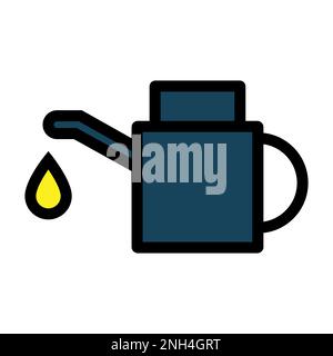 Machine oil icon line isolated on white background. Black flat thin icon on modern outline style. Linear symbol and editable stroke. Simple and pixel Stock Vector