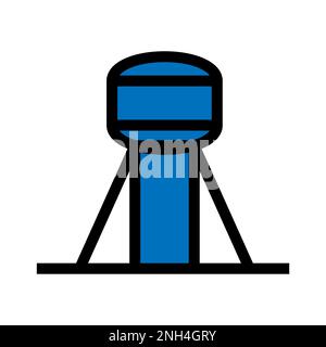 Water tower icon line isolated on white background. Black flat thin icon on modern outline style. Linear symbol and editable stroke. Simple and pixel Stock Vector