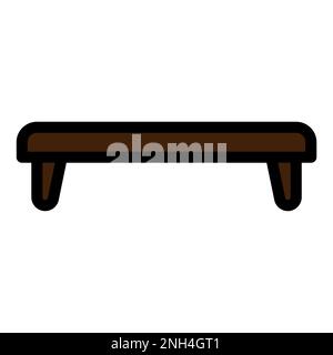 Coffee table icon line isolated on white background. Black flat thin icon on modern outline style. Linear symbol and editable stroke. Simple and pixel Stock Vector