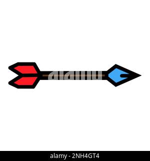 Bow arrow line isolated on white background. Black flat thin icon on modern outline style. Linear symbol and editable stroke. Simple and pixel perfect Stock Vector