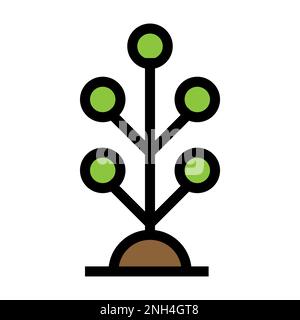 Bush icon line isolated on white background. Black flat thin icon on modern outline style. Linear symbol and editable stroke. Simple and pixel perfect Stock Vector
