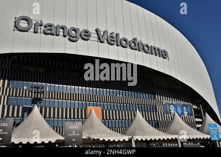 Marseille, France. 18th Feb, 2023. The Orange Velodrome Stadium in Marseille. (Credit Image: © Gerard Bottino/SOPA Images via ZUMA Press Wire) EDITORIAL USAGE ONLY! Not for Commercial USAGE! Stock Photo