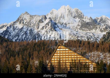 Štrbské pleso, Csorba-tó, Tschirmer See, High Tatra Mountains, Vysoké Tatry, Slovakia, Slovensko, Europe Stock Photo