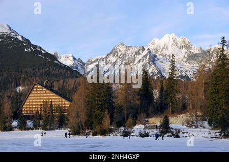 Štrbské pleso, Csorba-tó, Tschirmer See, High Tatra Mountains, Vysoké Tatry, Slovakia, Slovensko, Europe Stock Photo