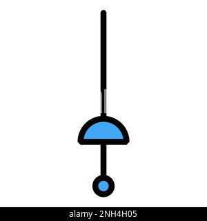 Epee icon line isolated on white background. Black flat thin icon on modern outline style. Linear symbol and editable stroke. Simple and pixel perfect Stock Vector