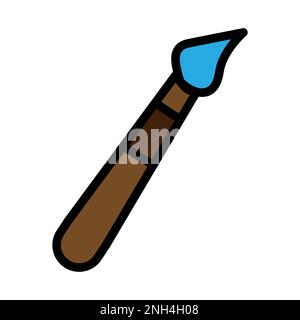 Brush icon line isolated on white background. Black flat thin icon on modern outline style. Linear symbol and editable stroke. Simple and pixel perfec Stock Vector