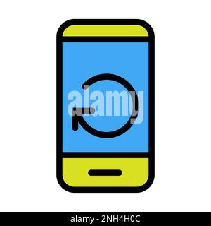 Refresh smartphone icon line isolated on white background. Black flat thin icon on modern outline style. Linear symbol and editable stroke. Simple and Stock Vector