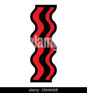 Bacon line icon isolated on white background. Black flat thin icon on modern outline style. Linear symbol and editable stroke. Simple and pixel perfec Stock Vector