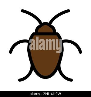 Bug icon line isolated on white background. Black flat thin icon on modern outline style. Linear symbol and editable stroke. Simple and pixel perfect Stock Vector