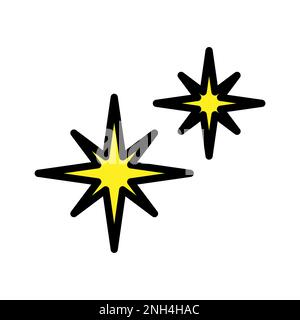 Sparkle icon line isolated on white background. Black flat thin icon on modern outline style. Linear symbol and editable stroke. Simple and pixel perf Stock Vector