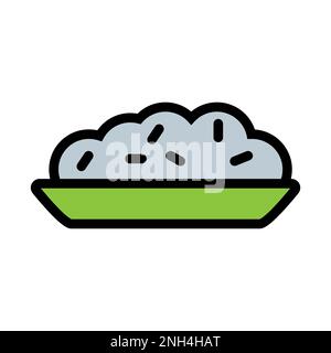 Risotto line icon isolated on white background. Black flat thin icon on modern outline style. Linear symbol and editable stroke. Simple and pixel perf Stock Vector