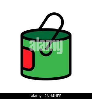 Color bucket icon line isolated on white background. Black flat thin icon on modern outline style. Linear symbol and editable stroke. Simple and pixel Stock Vector