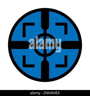 Weapon sight icon line isolated on white background. Black flat thin icon on modern outline style. Linear symbol and editable stroke. Simple and pixel Stock Vector