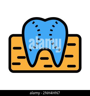 Gum anatomy icon line isolated on white background. Black flat thin icon on modern outline style. Linear symbol and editable stroke. Simple and pixel Stock Vector