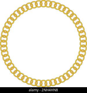 Round Chain frame. Circle chains border. Boho bracelet Stock Vector