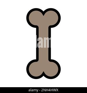 Bone icon line isolated on white background. Black flat thin icon on modern outline style. Linear symbol and editable stroke. Simple and pixel perfect Stock Vector